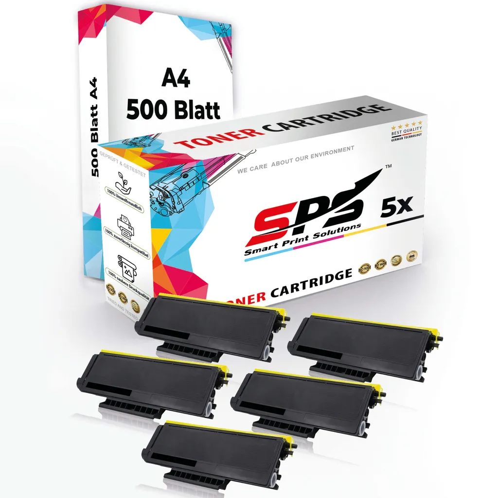 Druckerpapier A4 + 5x Multipack Set Kompatibel für Brother HL 5340 (TN-3280) Toner-Kit Schwarz XL 10000 Seiten